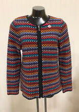 Load image into Gallery viewer, Coldwater Creek Full Zip Colorful Cardigan Size M
