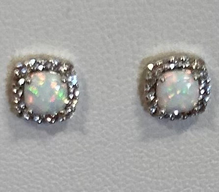 Opal & Sterling Silver Earrings