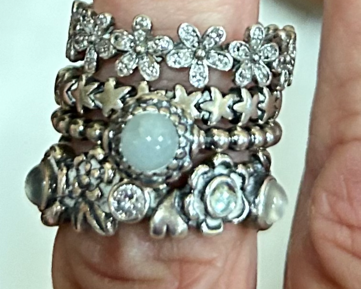Pandora, set of 4 stackable rings