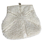 Vintage, white beaded evening bag