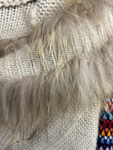 Load image into Gallery viewer, Linda Richards, Sweater/Poncho with fur-trimmed hood
