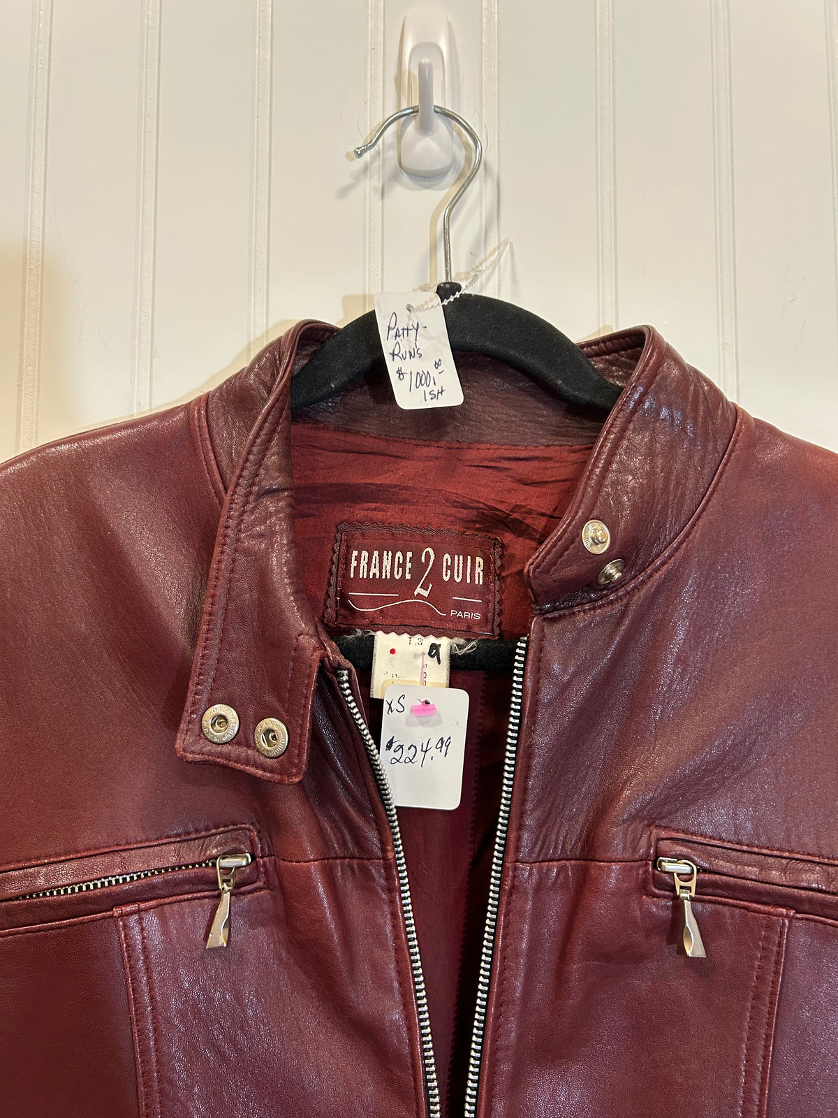 France 2 Cuir Paris, leather jacket, size 6-8