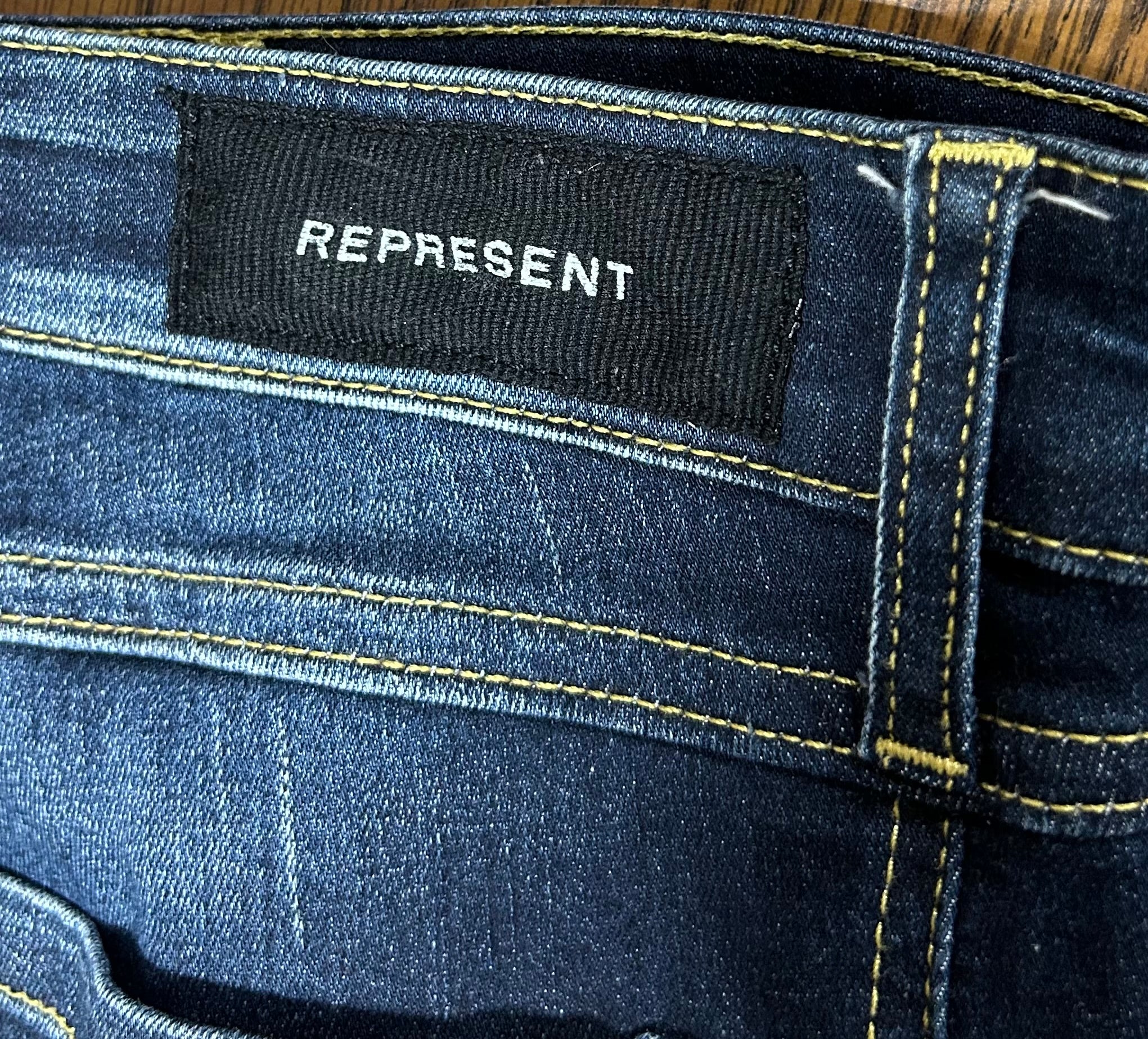 Represent, Blue Denim, Men's size 34