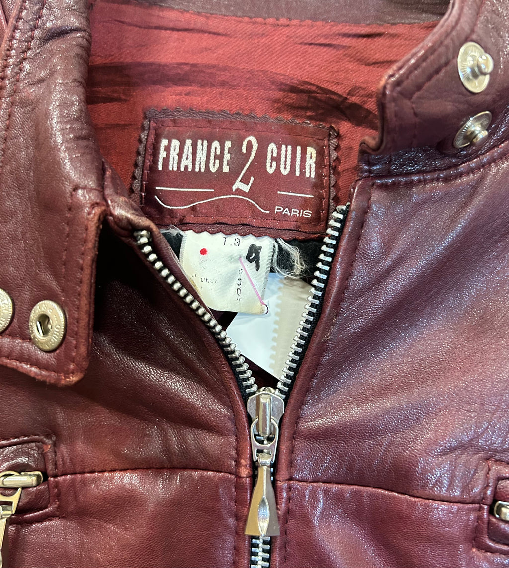 France 2 Cuir Paris, leather jacket, size 6-8