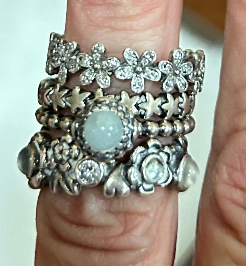 Pandora, set of 4 stackable rings