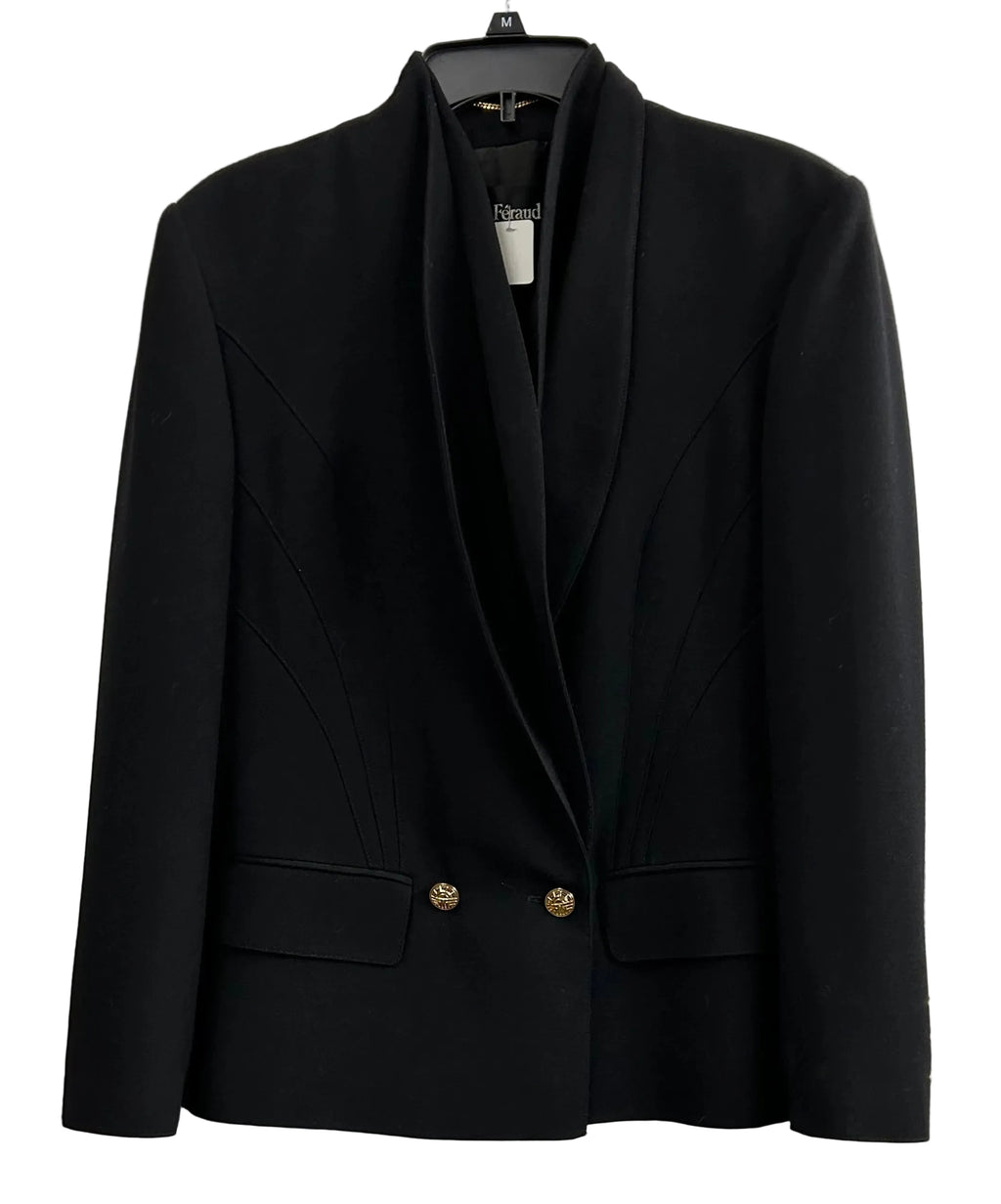Louis Feraud, black blazer, size 8