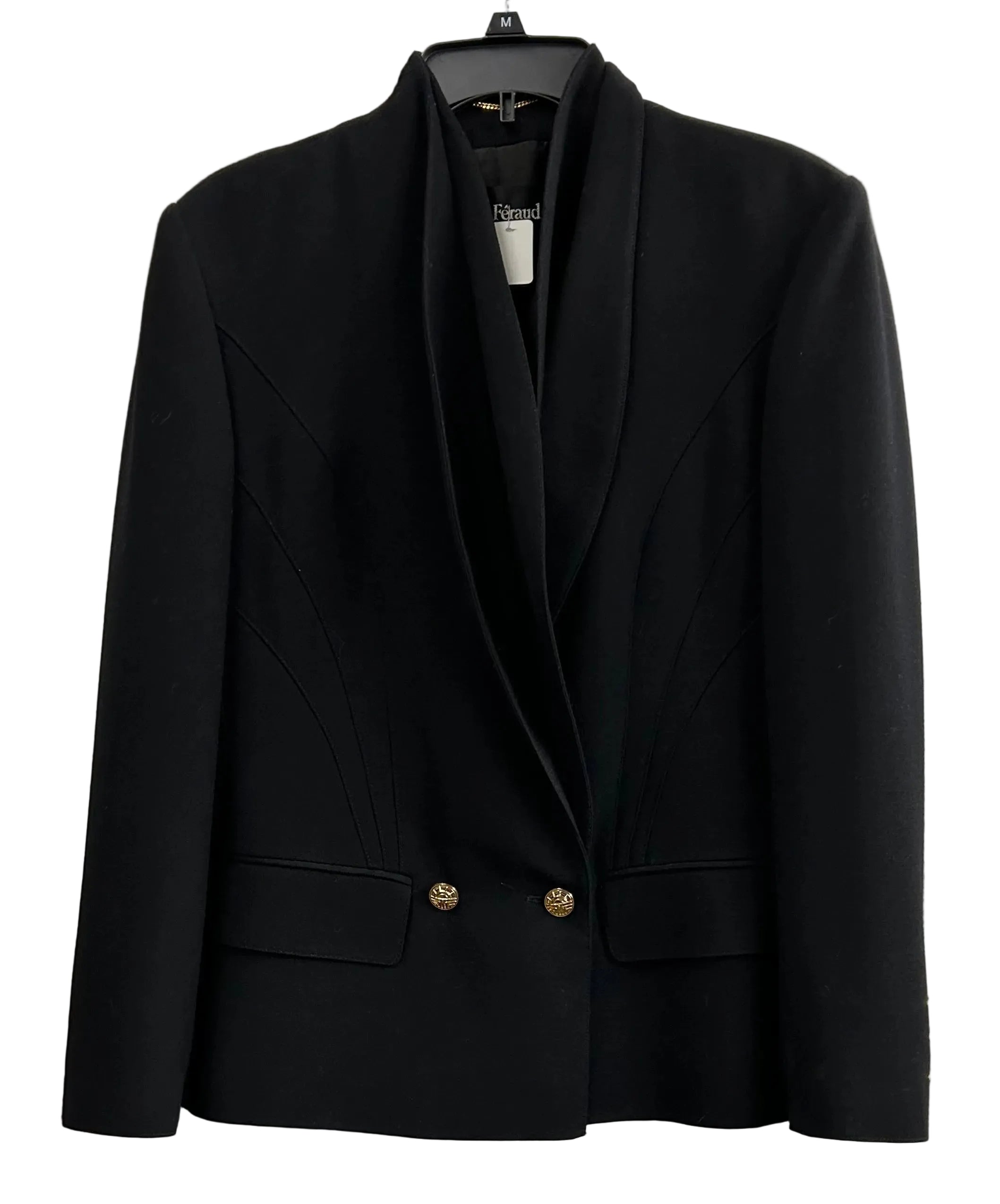Louis Feraud, black blazer, size 8