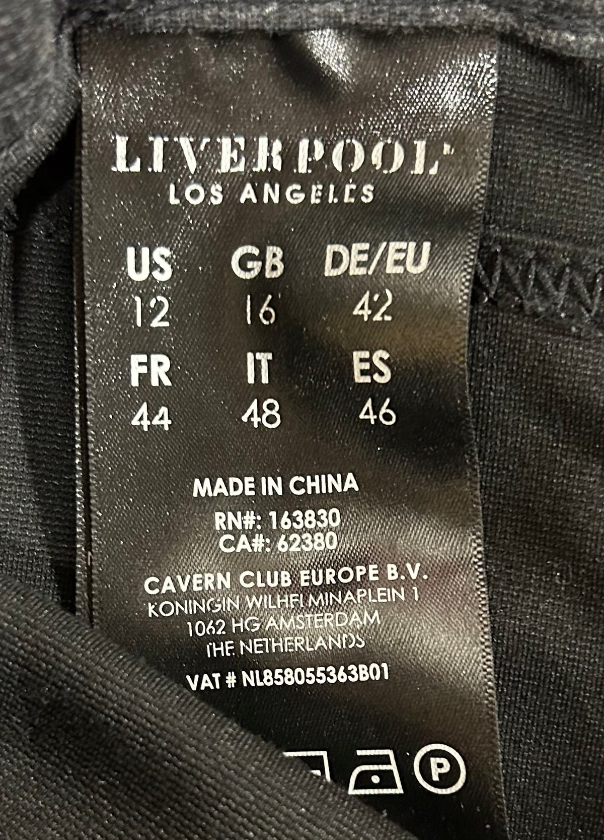 Liverpool, Black Denim, Women's size 12