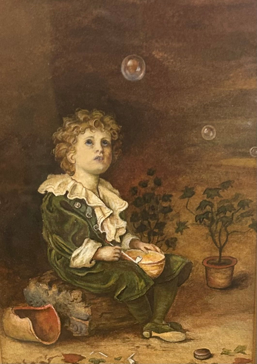 Vintage, “Bubbles”framed print, by Millais