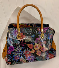 Load image into Gallery viewer, Valentina Genuine Leather Women’s Floral Handbag Gently Used
