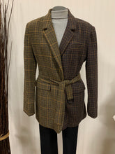 Load image into Gallery viewer, Tweed Belted Jacket, Size Large
