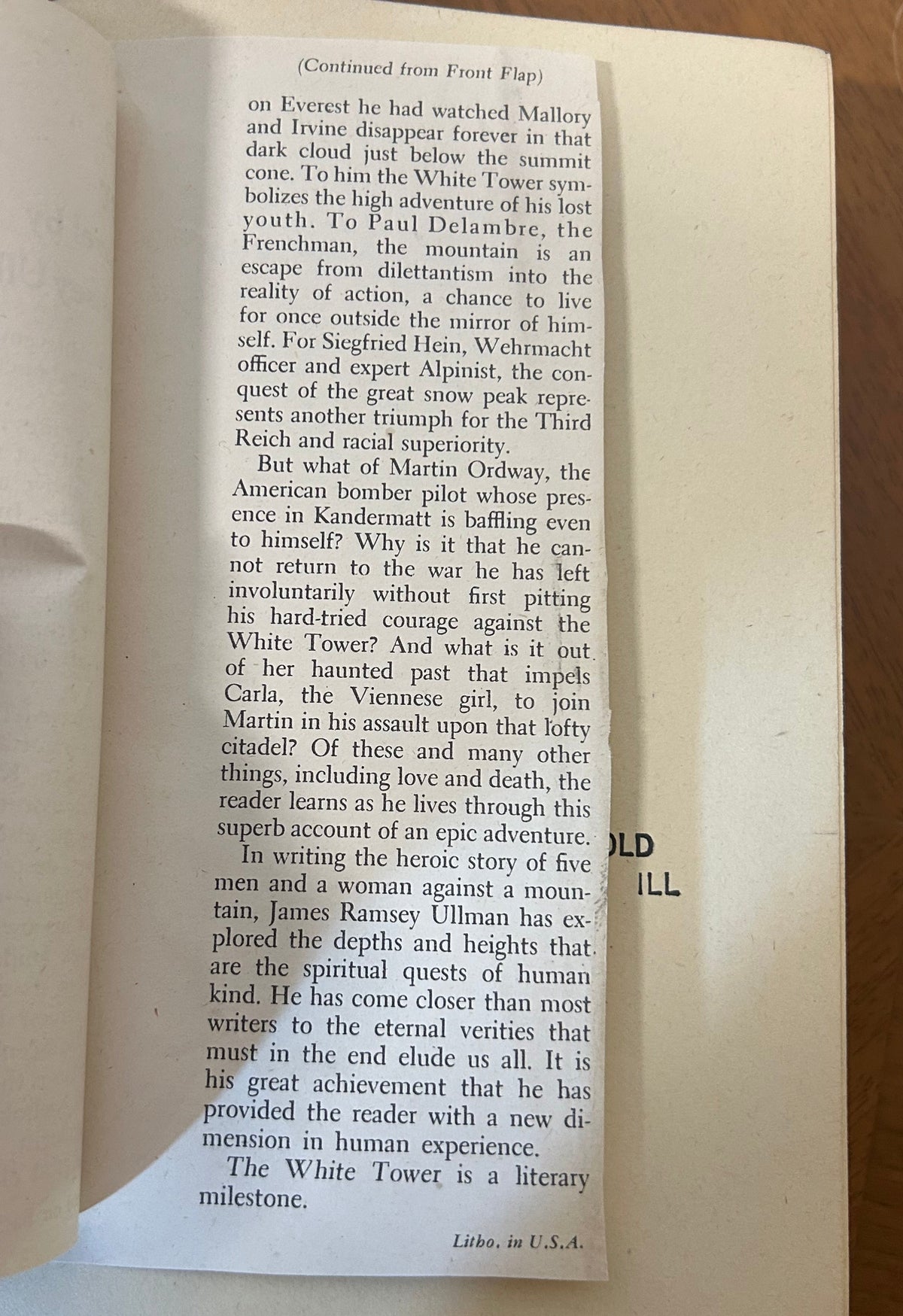Vintage,The White Tower by James Ramsey Ullman