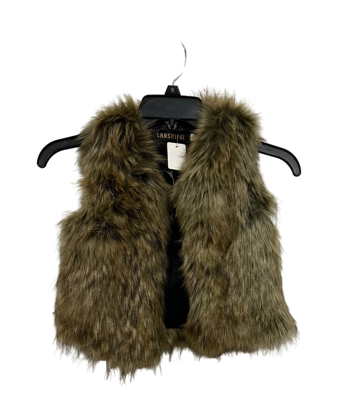 Lanshifei, fur-look vest, size 7-8
