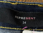 Represent, Blue Denim, Men's size 34