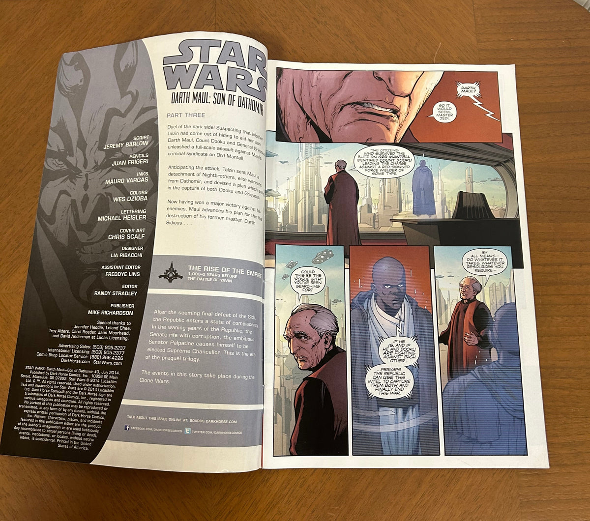 Star Wars #3 Darth Maul Son of Dathomir, Comic Book