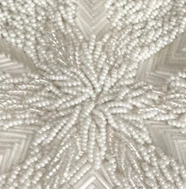 Vintage, white beaded evening bag