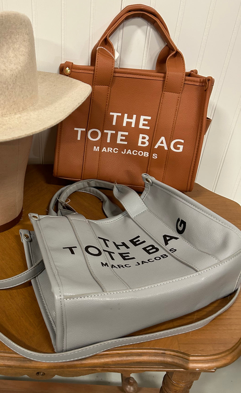 Marc Jacobs, leather tote bag, Carmel