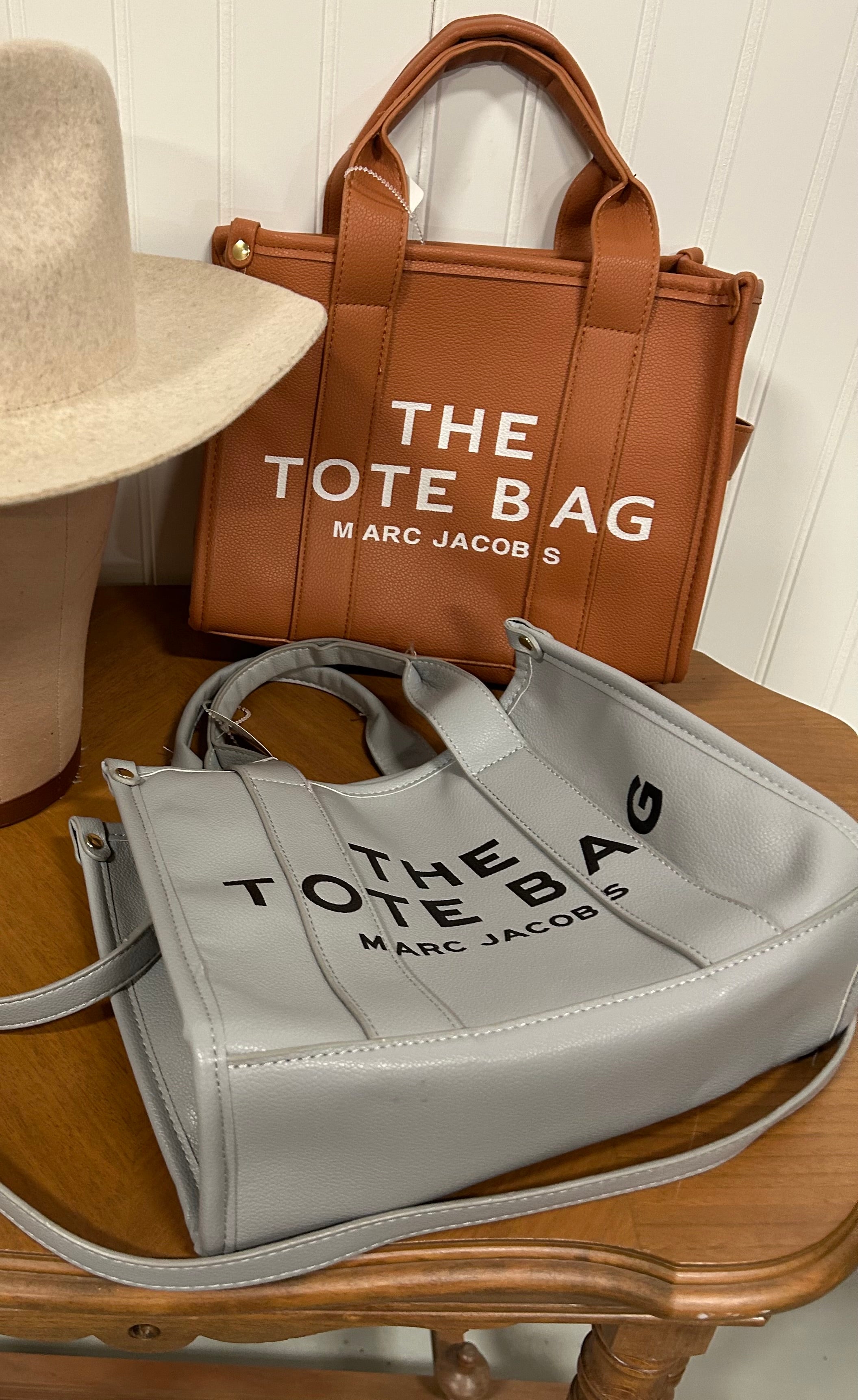 Marc Jacobs, leather tote bag, Carmel