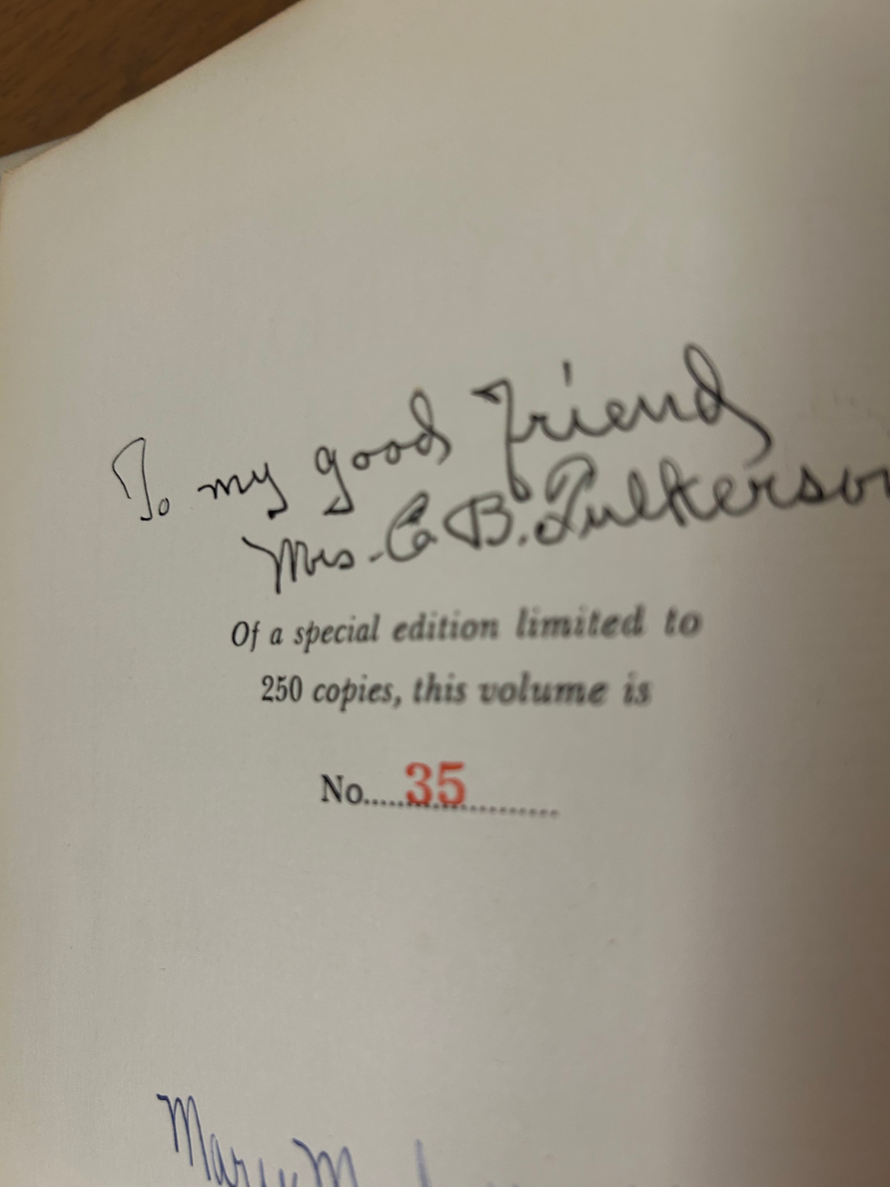 Vintage Autographed book, Tomorrow to Fresh Fields by Mary Master Needham, 1936