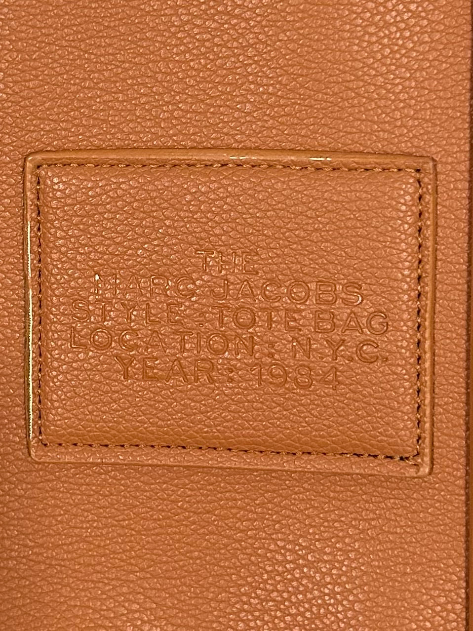 Marc Jacobs, leather tote bag, Carmel