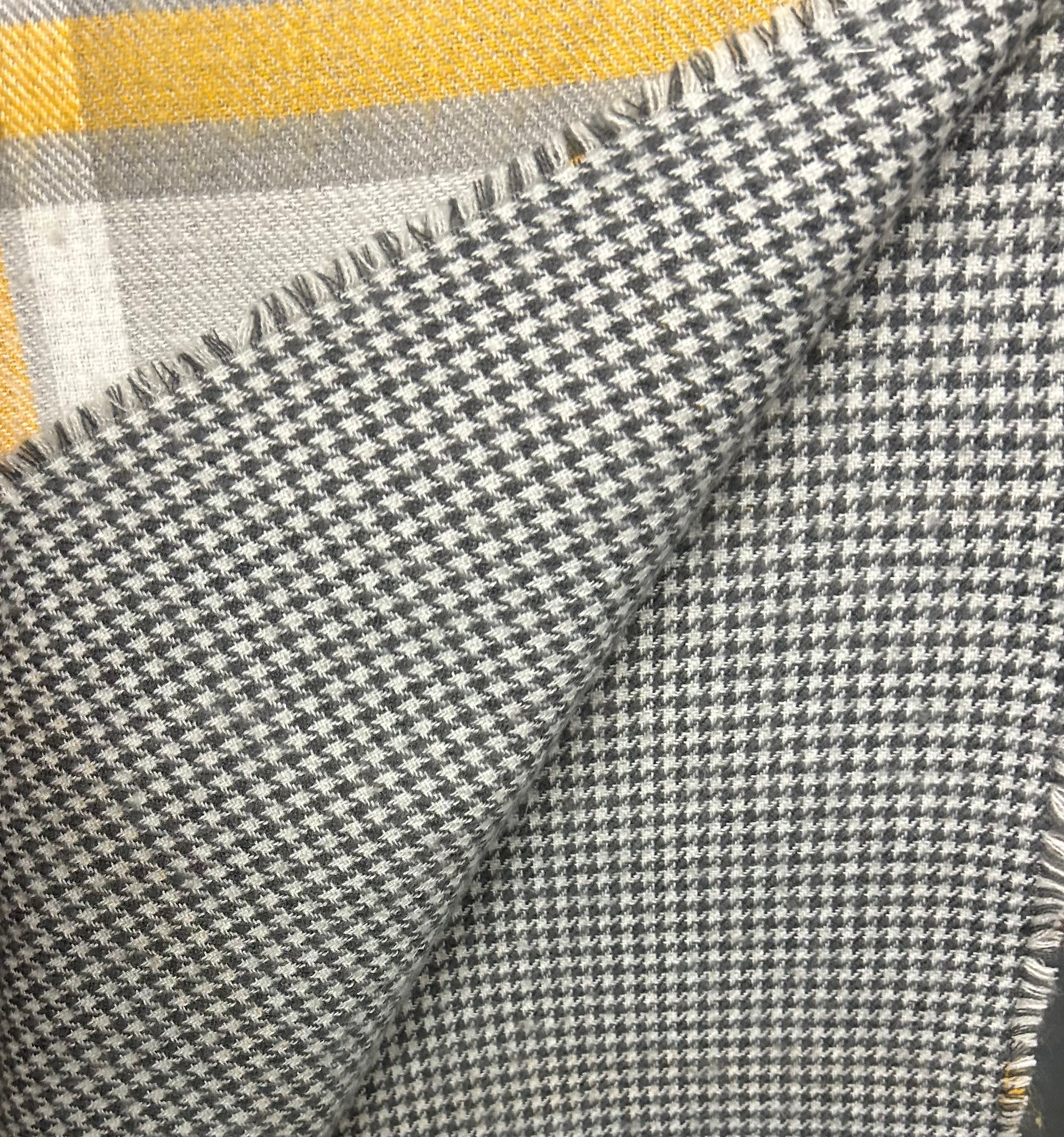 A New Day, gray and marigold, scarf