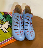 John Fluevog, Modotti Blue booties, size 8 1/2
