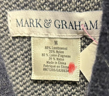 Load image into Gallery viewer, Mark &amp; Graham, Navy/white, windowpane print, cardigan, size Small
