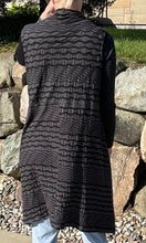 Load image into Gallery viewer, Chateau et Ce’ci, long, black &amp; gray vest, size XL
