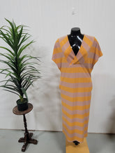Load image into Gallery viewer, Orange and Beige Striped Terry Dress, size Small
