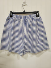 Load image into Gallery viewer, All in a Row, Blue &amp; White Striped Shorts

