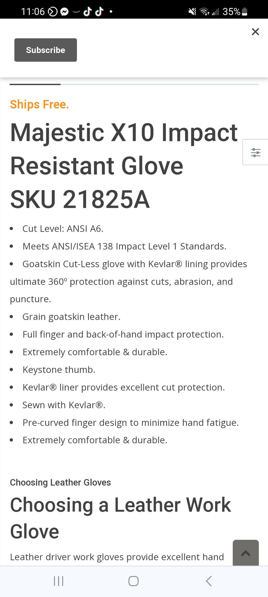 Majestic, x10, Impact-Resistent, Gloves