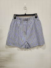 Load image into Gallery viewer, All in a Row, Blue &amp; White Striped Shorts
