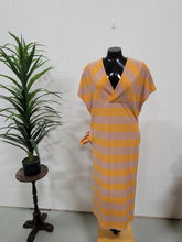 Load image into Gallery viewer, Orange and Beige Striped Terry Dress, size Small
