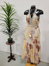 Load image into Gallery viewer, Natural Toned Crochet Trim Dress
